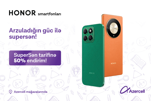 Azercell yeni tədris ili münasibətilə &ldquo;HONOR+SuperSən&rdquo; kampaniyasına start verir!